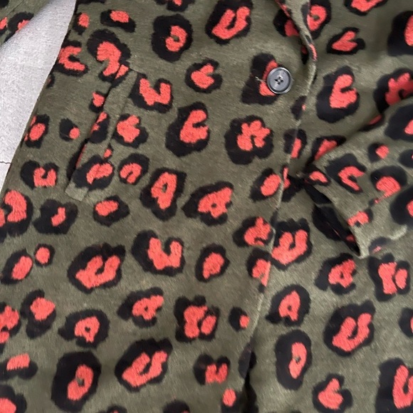[US6]Dept 19 Leopard Print Wool Blend Coat in Green and Red NWOT - Picture 4 of 13